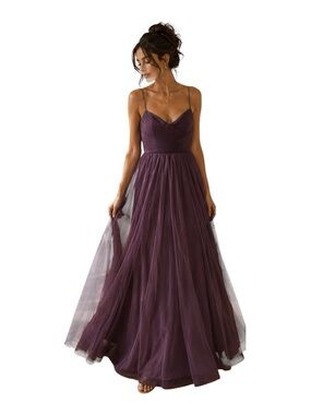 Jenny Yoo Collection Plum Tulle Gown Size 8 Formal Bridesmaid Dress